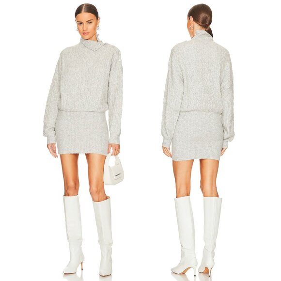 Retrofete Waverly Sweater Dress Stone Grey Size Medium NEW NWT - Picture 3 of 10